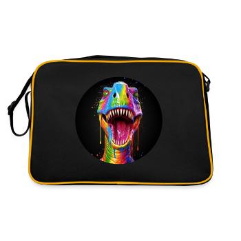 T Rex colorful4 - Retro Tasche - Schwarz/Gold - Hinten