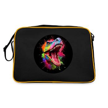T Rex colorful3 - Retro Tasche - Schwarz/Gold - Hinten