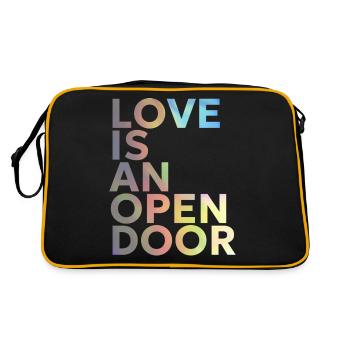 LOVE IS AN OPEN DOOR - Retro Tasche - Schwarz/Gold - Hinten