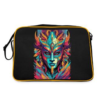 Maske in Comic Style - Retro Tasche - Schwarz/Gold - Hinten