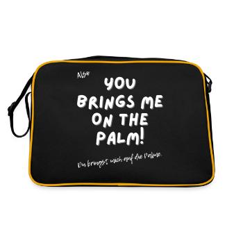 Du bringst mich auf die Palme. - Retro Tasche - Schwarz/Gold - Hinten