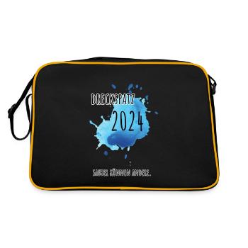 Dreckspatz 2024 - Sauber können Andere. - Retro Tasche - Schwarz/Gold - Hinten