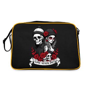 Love Never Dies - Retro Tasche - Schwarz/Gold - Hinten