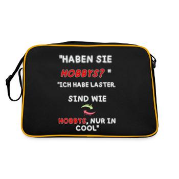 « Des vices plutôt que des passe-temps » - Sac Retro - noir/or - Dos
