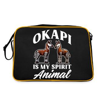 okapi is my spirit animal Design for a okapi lover - Retro Bag - black/gold - Back