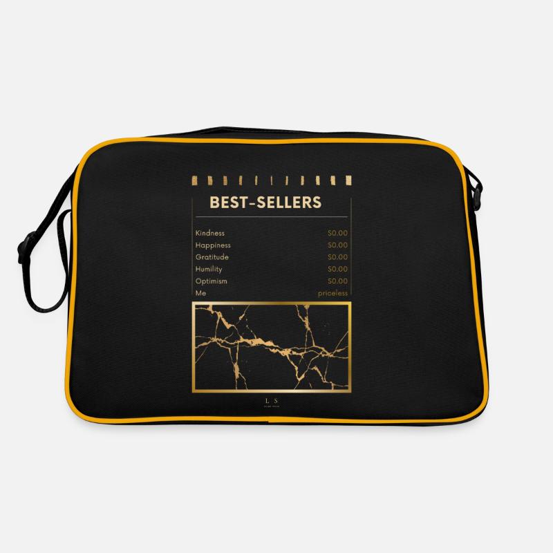 Kindness costs nothing black - Retro Tasche - Schwarz/Gold