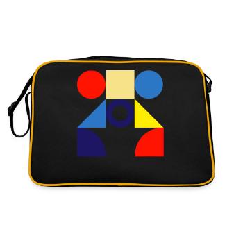 "Pattern Circle Design" - Retro Bag - black/gold - Back