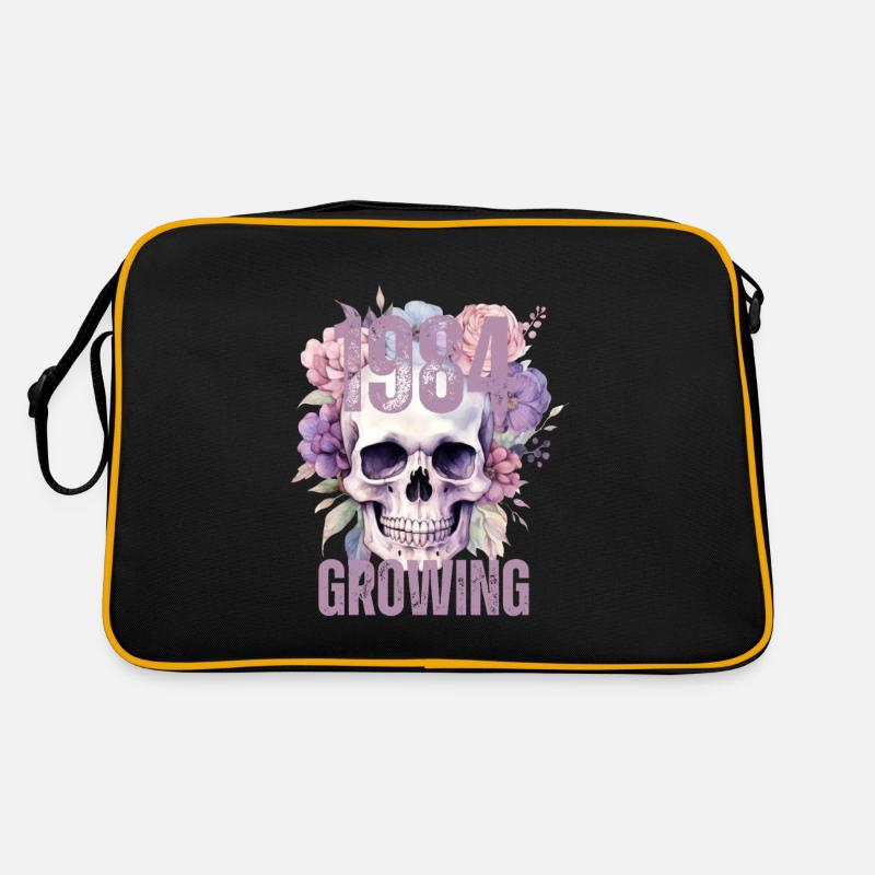 Flower skull 1984 - Retro Bag - black/gold