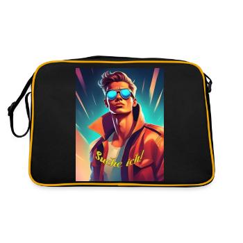 Typ - Retro Tasche - Schwarz/Gold - Hinten
