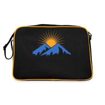 Montagnes avec soleil - Sac Retro - noir/or - Dos
