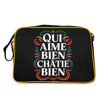 Qui aime bien châtie bien - Sac Retro - noir/or - Dos