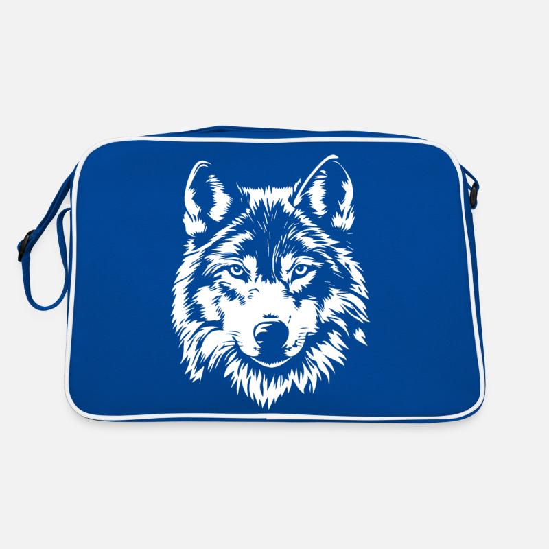 Wolf Gesicht Retro Tasche