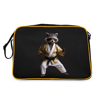 Sports raccoon - Retro Bag - black/gold - Back