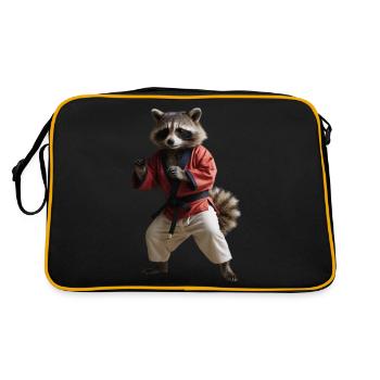 Sports raccoon - Retro Bag - black/gold - Back
