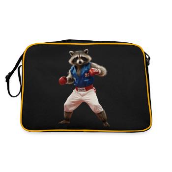 Sports raccoon - Retro Bag - black/gold - Back
