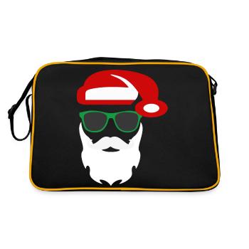 Trendiger Weihnachtsmann - Retro Tasche - Schwarz/Gold - Hinten