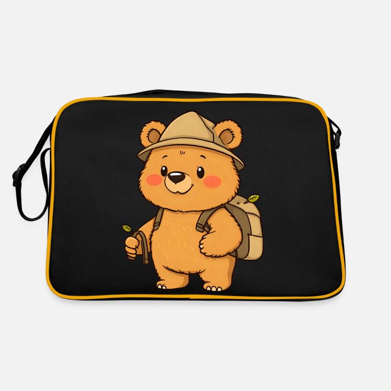 Adventurous Teddy Bear Explorer with Backpack Retro Bag