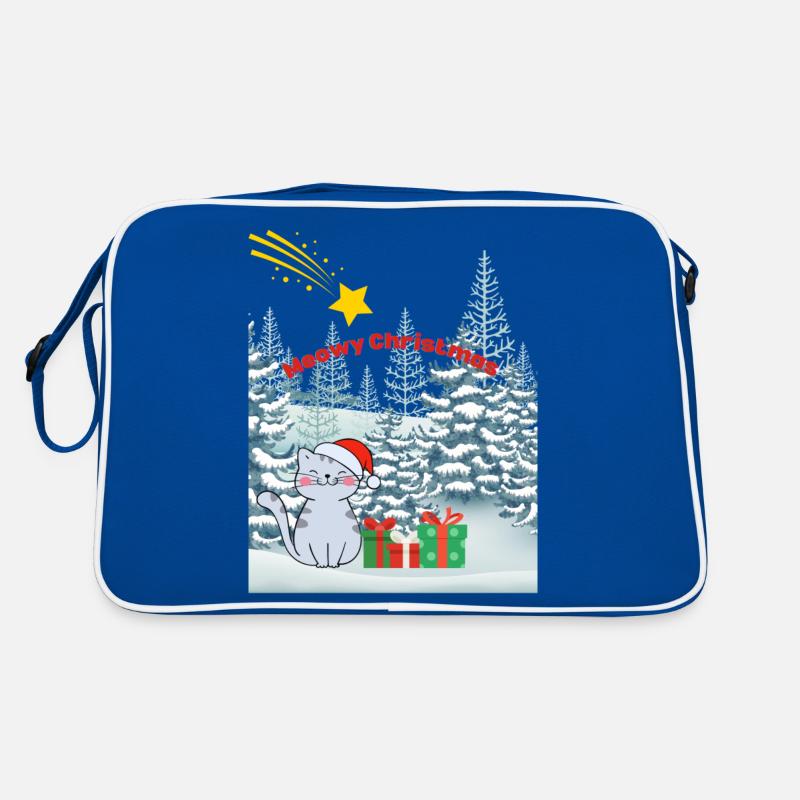 Chat dans un paysage de Noël romantique Sac Retro
