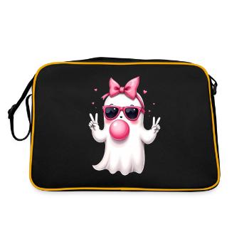 Cute Ghost - Retro Bag - black/gold - Back