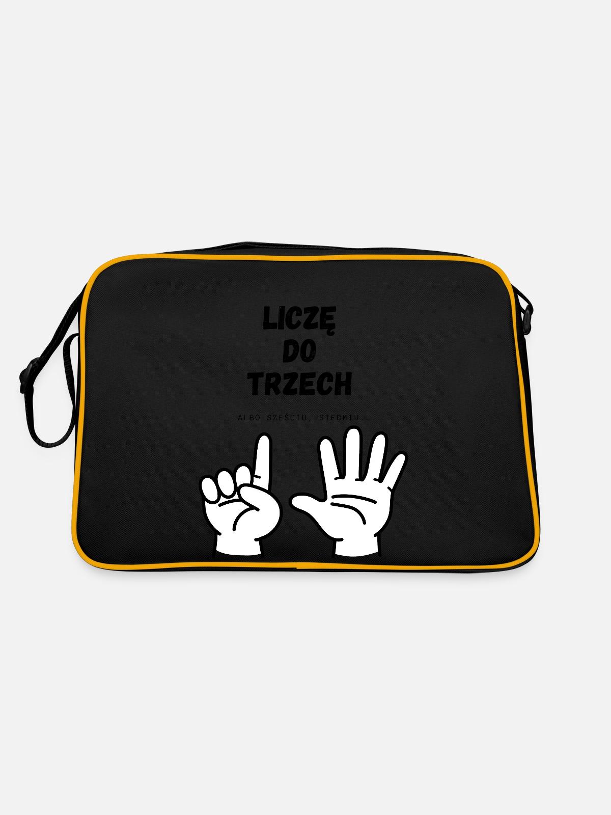 I'm counting to three - Retro Bag - black/gold - Back