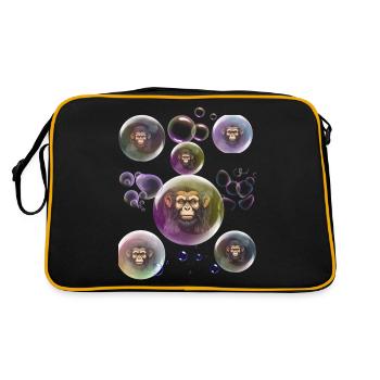 Soap Bubbles Monkey - Retro Bag - black/gold - Back