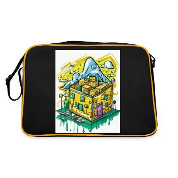 Es rappelt im Karton - Retro Tasche - Schwarz/Gold - Hinten