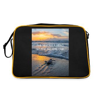 She needed a hero - Retro Tasche - Schwarz/Gold - Hinten