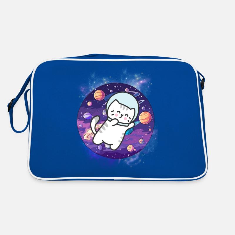 Kawaii Astronaut Kitten - Kosmische Reise Retro Tasche