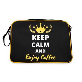“Keep Calm and Enjoy Coffee” - Pour caféine - Sac Retro - noir/or - Dos