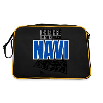 I ALWAYS DRIVE TO SAT NAV - Retro Bag - black/gold - Back