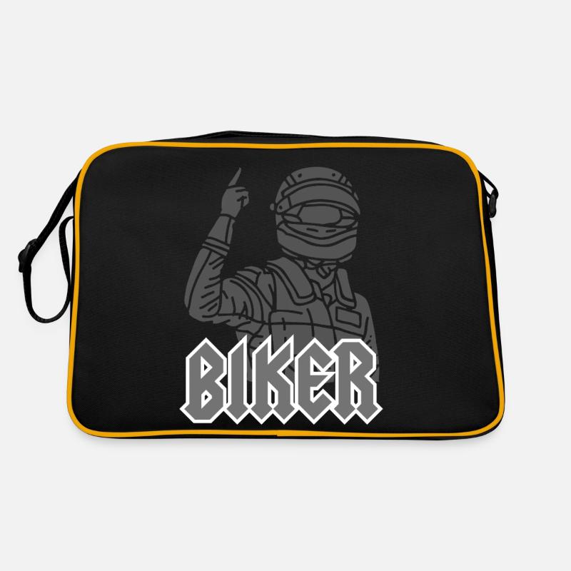 Biker - Retro Tasche - Schwarz/Gold