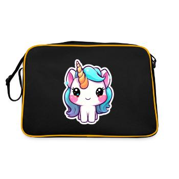 einhorn - Retro Tasche - Schwarz/Gold - Hinten