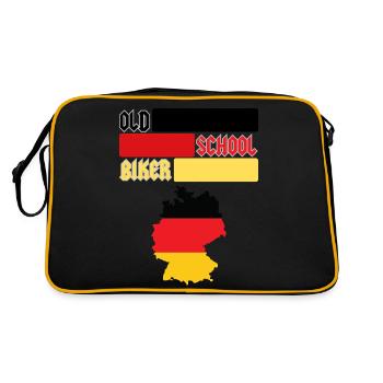 OLD SCHOOL BIKER GERMAN - Retro Tasche - Schwarz/Gold - Hinten