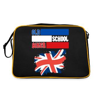 OLD SCHOOL BIKER UK - Retro Tasche - Schwarz/Gold - Hinten