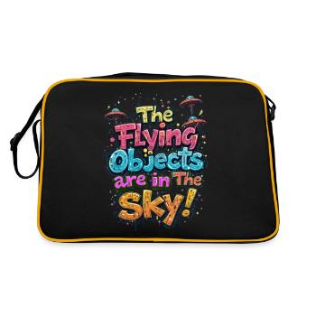 flying objects in the sky - Retro Bag - black/gold - Back