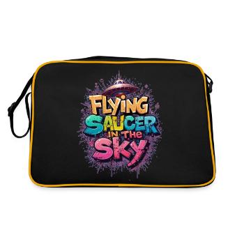 Une soucoupe volante dans le ciel - Sac Retro - noir/or - Dos