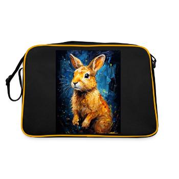 Rabbit in digital art - Retro Bag - black/gold - Back