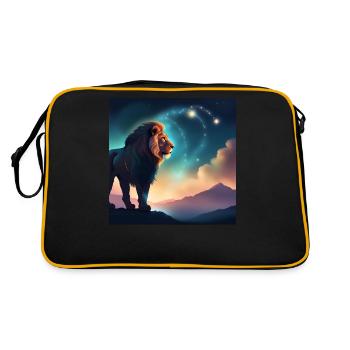 Leo Zodiac Horoscope Gift Idea - Retro Bag - black/gold - Back
