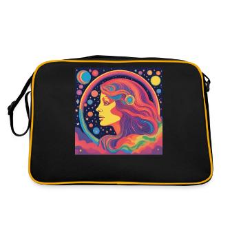 Virgo Zodiac Star Gift - Retro Bag - black/gold - Back