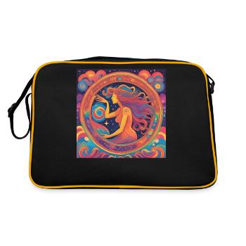 Virgo Astrology Birthday Gift Idea - Retro Bag - black/gold - Back
