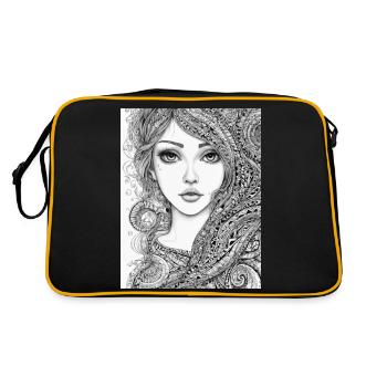 Abstract portrait - Retro Bag - black/gold - Back