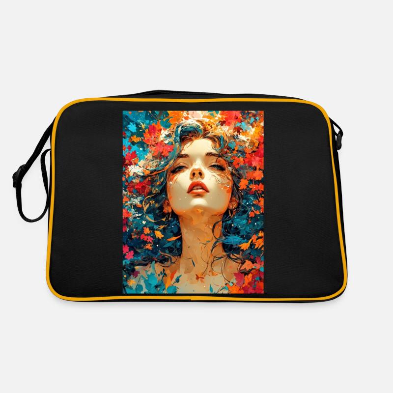 Herbstliche Zusammensetzung - Retro Tasche - Schwarz/Gold