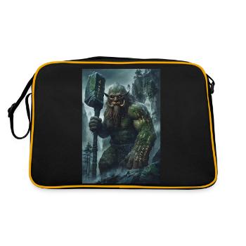 Riese Mythologie Giant Geschenk - Retro Tasche - Schwarz/Gold - Hinten