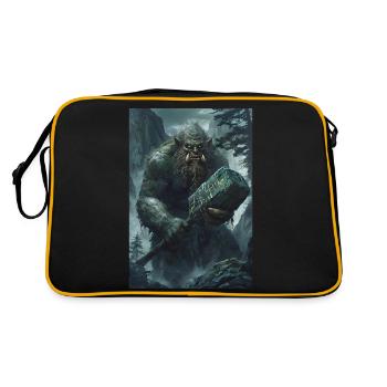 Riese Norwegen Mythologie Geschenk - Retro Tasche - Schwarz/Gold - Hinten