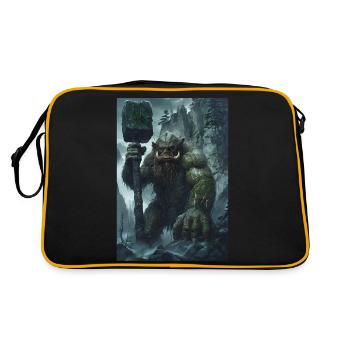 Riese Fabelwesen Mythologie Geschenk - Retro Tasche - Schwarz/Gold - Hinten
