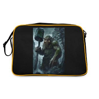 Riese Giant Norwegen Geschenk - Retro Tasche - Schwarz/Gold - Hinten