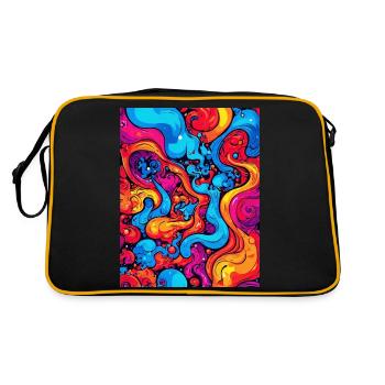 Art abstrait des tourbillons colorés - Sac Retro - noir/or - Dos