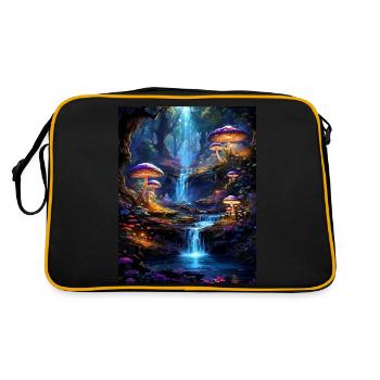 Magical Forest with Waterfall - Retro Bag - black/gold - Back