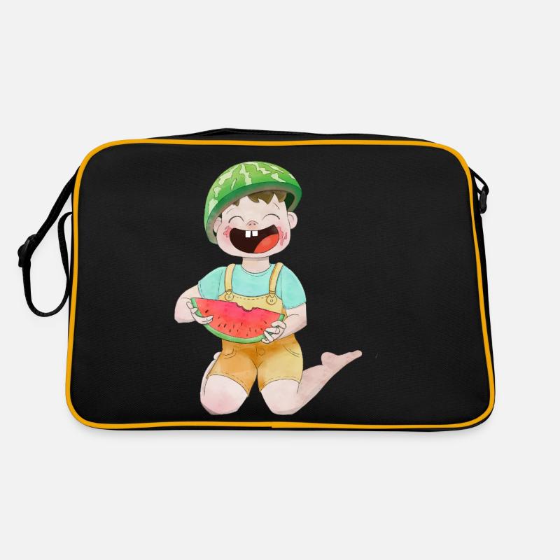 Enfant heureux avec de la pastèque Sac Retro