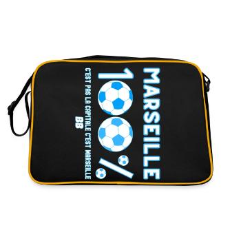 Humour Marseillais Supporter de Marseille - Sac Retro - noir/or - Dos